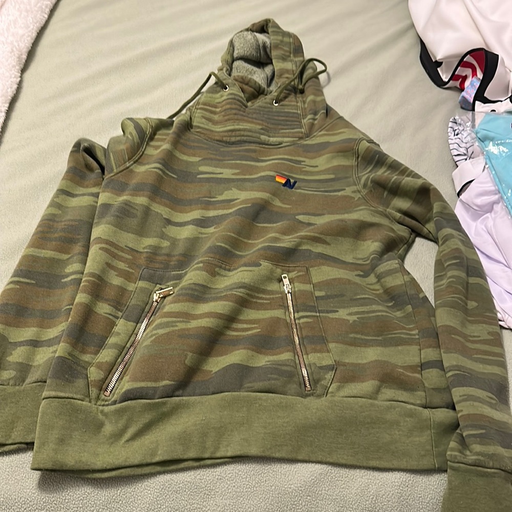 Barely Worn Aviator Nation Ninja Pullover Hoodie - Camo
